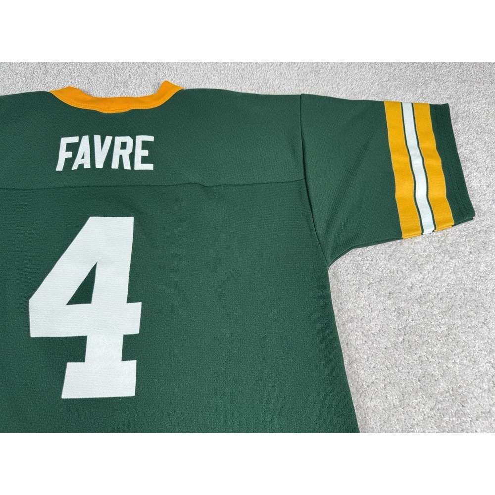 Brett Favre Green Bay Packers Logo Athletic NFL Football Jersey ~ YOUTH XL 18 20